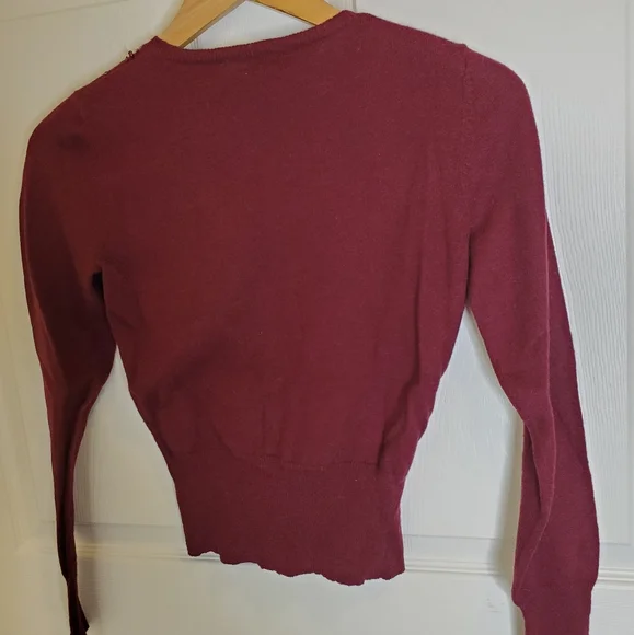 AE maroon beaded sequin cardigan medium - Picture 4 of 4